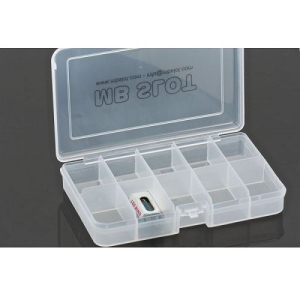 Plastic box with 10 compartments 16 x 10 x 3cm